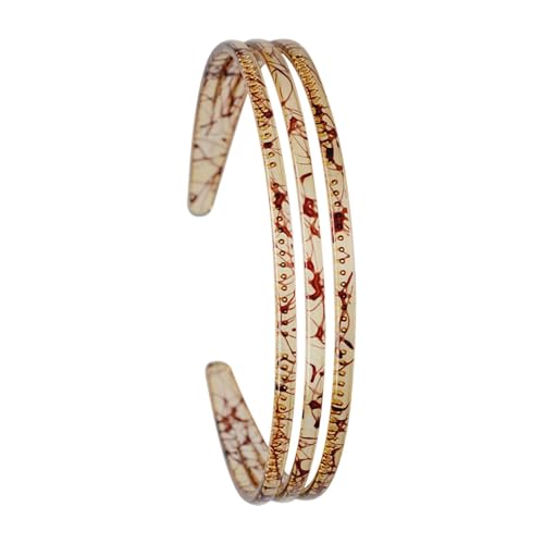 Oshhni Damen-Stirnband mit dreireihiger Aussparung für Hochzeiten, Partys, Haarspangen, Hellbraun Oshhni Damen-Stirnband mit dreireihiger Aussparung für Hochzeiten, Partys, Haarspangen, Hellbraun von Oshhni