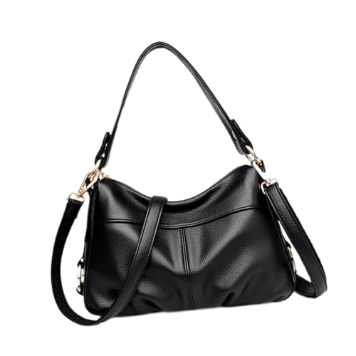 Oshhni Damen-Umhängetasche aus, leicht, trendig, für den Weg zur Arbeit, Verabredungen, Schwarz von Oshhni