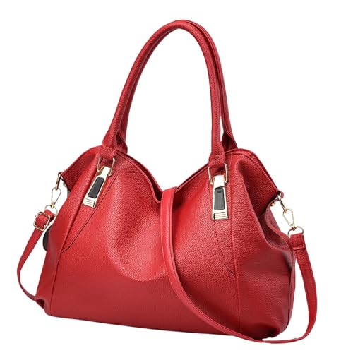 Oshhni Damenhandtasche, Umhängetasche, modische Hobo-Taschen, Unterarmtasche, Umhängetasche für Frauen, Mutter, Reisen, Party, Rot von Oshhni