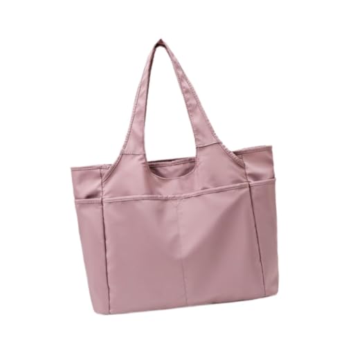 Oshhni Einkaufstasche Sport Sporttasche groß mit Reißverschluss mit Fächern für Frauen Reisentasche für Sommerpendelfitnesseinkäufe, Rosa von Oshhni