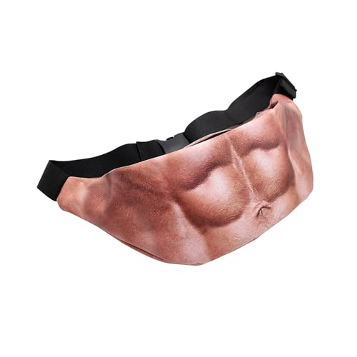 Oshhni Fake Belly Waist Pack Umhängetasche, modische Reißverschluss-Packtaschen Fanny Pack Herrentasche für Wandern, Sport, Reisen, Urlaub von Oshhni