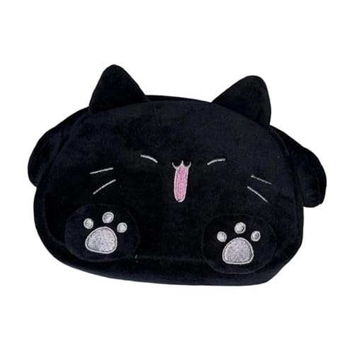 Oshhni Federmäppchen mit Katzenmotiv, Stifttasche, Handtasche, Make-up-Kosmetiktasche, Schreibwaren-Organizer, Aufbewahrung für Pinsel, Toilettenartikel im, Schwarz von Oshhni