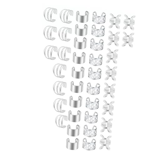 Oshhni Flechtclips, Haarschmuck zum Flechten, Dreadlock-Accessoires, modische Dreadlocks-, Haarmanschettenringe für formelle -Events, Silber 40 Stück von Oshhni