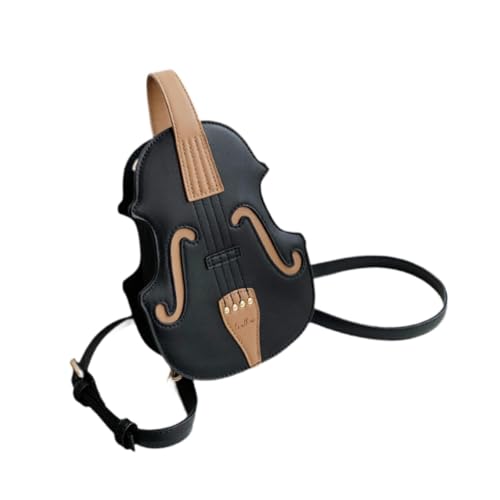 Oshhni Geigenförmige Umhängetasche, tragbare Tasche, modische, leichte Mini-Umhängetasche, Schwarz von Oshhni