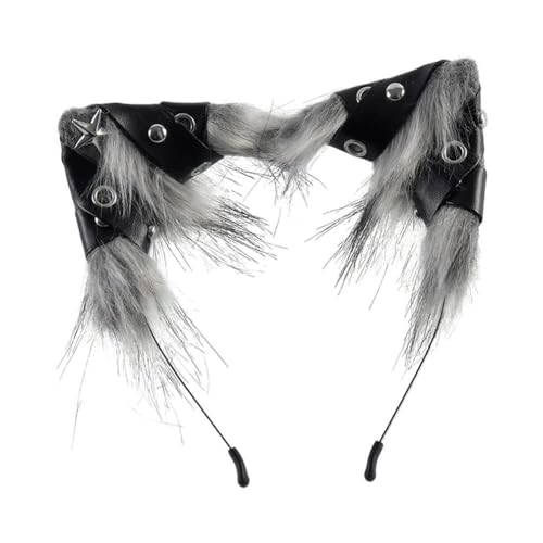 Oshhni Halloween Katzenohr Stirnband Katzenohrhalter Vielseitige Geschenke Haarschmuck, Dunkelgrau von Oshhni