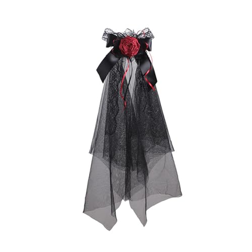 Oshhni Halloween Kopfschmuck Künstliche Rose Kopfbedeckung für Karneval Cosplay Kostüm, Style D Hair Comb von Oshhni