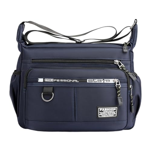 Oshhni Herren Bag Umhängetaschen Leichte Trendige Schultertaschen mit Mehreren Taschen wasserdichte Freizeittasche für Geschäftsreisen, Dunkelblau von Oshhni