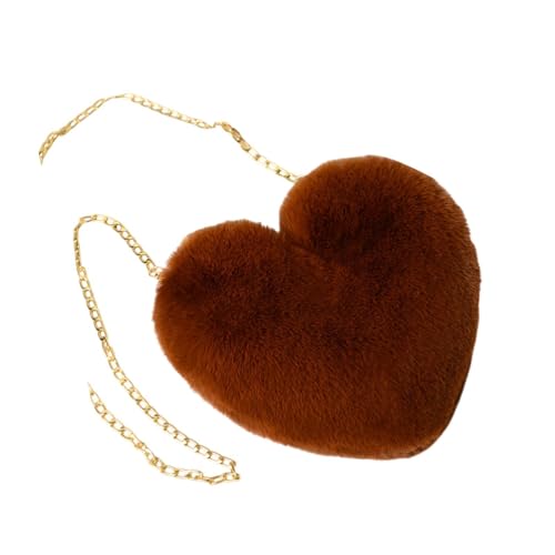 Oshhni Herzform Satchel -Geldbörse Stilvolle Umhängetasche für Date Outdoor Party täglich Gebrauch, Braun von Oshhni