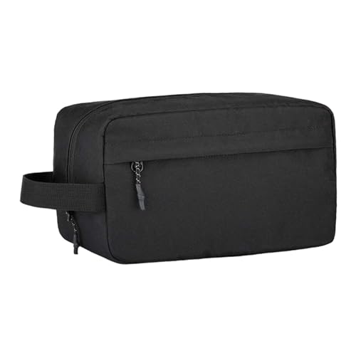 Oshhni Kulturbeutel, Badezimmer-Kosmetik-Organizer, tragbare Fächer, Kosmetik-Aufbewahrungstasche, Damen-Make-up-Tasche für Pinsel-Set, Schwarz von Oshhni