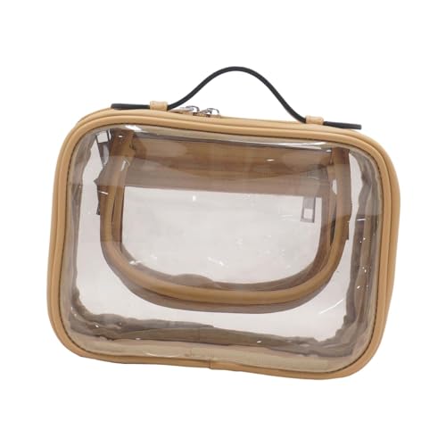 Oshhni Kulturbeutel-Organizer, Make-up-Tasche, transparente Kosmetik-Make-up-Tasche mit Reißverschluss, wasserdichter Reise-Kulturbeutel für Männer mit, Kaffee von Oshhni