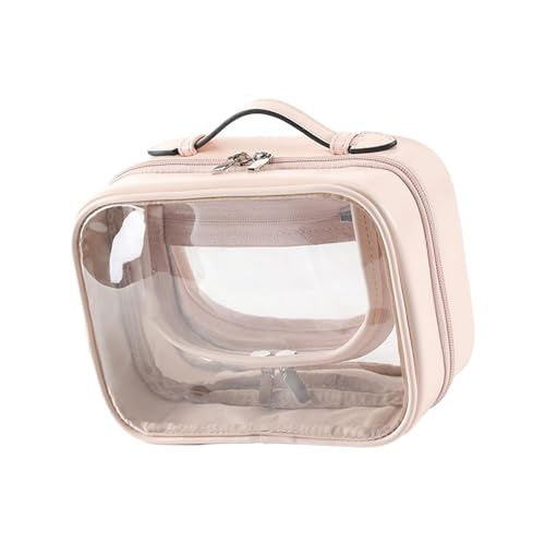 Oshhni Kulturbeutel-Organizer, Make-up-Tasche, transparente Kosmetik-Make-up-Tasche mit Reißverschluss, wasserdichter Reise-Kulturbeutel für Männer mit, Rosa von Oshhni