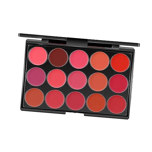 Oshhni Lippenpalette, Lipgloss-Palette, 15 Lipglosse, langlebiges professionelles Make-up, feuchtigkeitsspendendes Make-up-Set für Geschenk-Frauen mit, von Oshhni