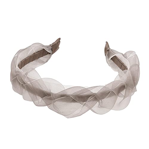 Oshhni Mesh-Stirnband, geflochtener Sommer, niedlicher Haarschmuck, breite Modegeschenke, Haarbänder, Haarband, Kopfbedeckung für, Party, Frauen, GRAU von Oshhni