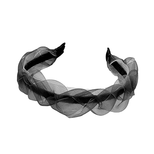 Oshhni Mesh-Stirnband, geflochtener Sommer, niedlicher Haarschmuck, breite Modegeschenke, Haarbänder, Haarband, Kopfbedeckung für, Party, Frauen, Schwarz von Oshhni