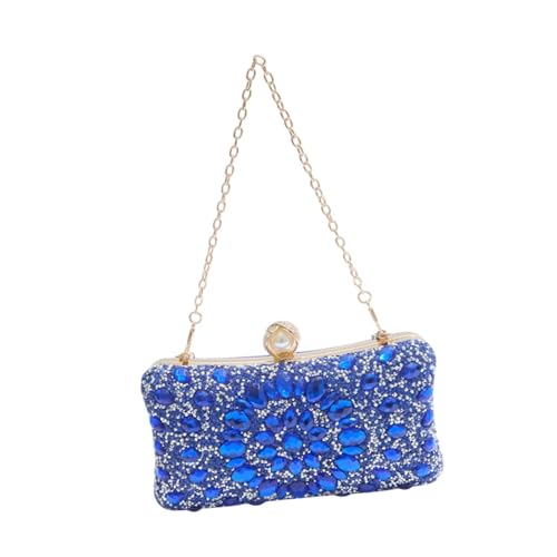 Oshhni Mode -Strass -Clutch -Geldbörse mit abnehmbar, Blau von Oshhni