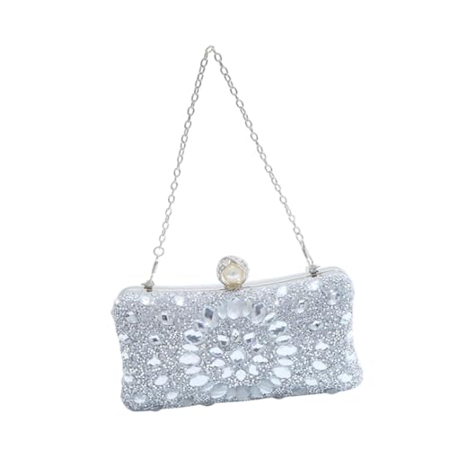 Oshhni Mode -Strass -Clutch -Geldbörse mit abnehmbar, Silber von Oshhni