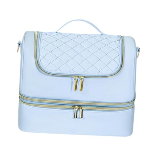 Oshhni Nagellack-Organizer, Fingernagellack-Reise-Organizer, robuste Mehrzweck-Profi-Handtasche, doppellagig, für Kosmetika, Blau von Oshhni