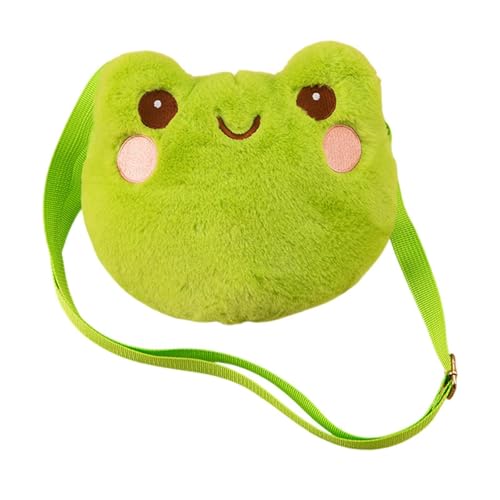 Oshhni Niedliche tierische Crossbody -Tasche weiche verstellbare Umhängetasche zum Einkaufsgeschenk, Froschgrün von Oshhni