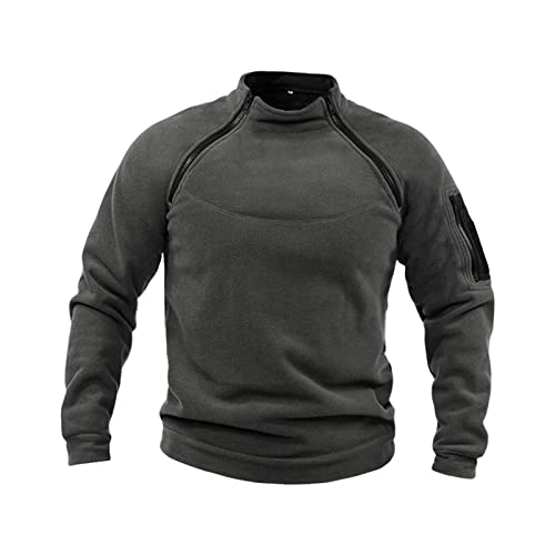 Oshhni Outdoor Herren Jacke Mode Herbst Winter Warme Kleidung Pullover Sweatshirt Langarm Kleidung, Dunkelgrau S von Oshhni