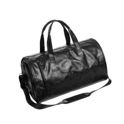 Oshhni Reisetasche mit Schuhabteil für Männer Frauen Schultertrageoption, Schwarzes PU -Leder Oshhni Reisetasche mit Schuhabteil für Männer Frauen Schultertrageoption, Schwarzes PU -Leder von Oshhni