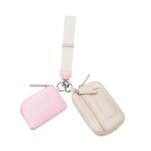 Oshhni Schlüsselbund -Armband -Brieftasche Doppelbeutel Schlüsselkette Nylon Kleiner Brieftasche mit Keyring Frauen für Reiseberufe Fischereidating, Rosa Beige Oshhni Schlüsselbund -Armband -Brieftasche Doppelbeutel Schlüsselkette Nylon Kleiner Brieftasche mit Keyring Frauen für Reiseberufe Fischereidating, Rosa Beige von Oshhni