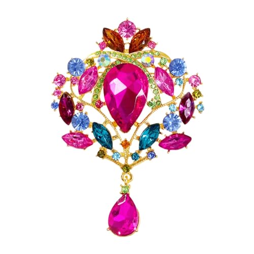 Oshhni Strass-Broschen, Kristallbrosche, Kleidungszubehör, Brosche für Damen, dekorative Anstecknadel, Schmuck für Schal, Kleidungsdekor, bunt von Oshhni