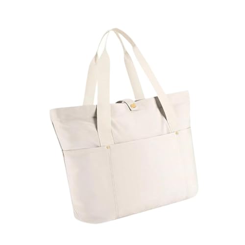 Oshhni Tasche Handtasche einfach mit oberen Griffen resistente Multi -Taschen -Laptop -Tasche für den Business Beach Travel EIN einfacher Multi -Taschen, Beige von Oshhni