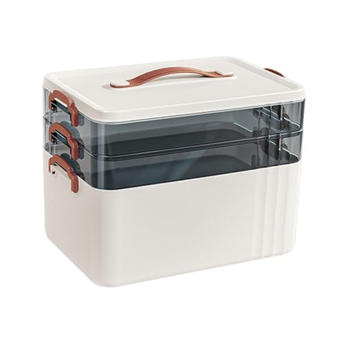 Oshhni Tragbare Aufbewahrungsbox mit großer Kapazität, staubdichter Erste-Hilfe-Koffer, Organizer für Versorgung, für den, 3 Schichten von Oshhni