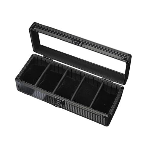 Oshhni Uhr Aufbewahrungsbox Armbanduhr Display Männer Frauen Uhr Lagerung Reise Fall Schmuck Organizer Fall für Ohrring Mutter Tag, 5 Steckplätze von Oshhni