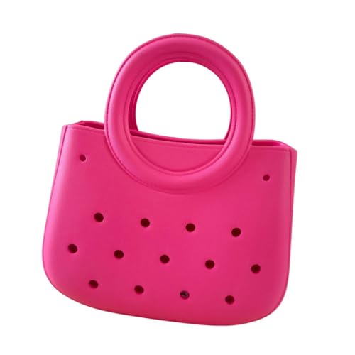 Oshhni Women Mini Strandbeutel, wasserdichte Einkaufstasche öffnen leichte Aufbewahrung mit Loch, Rose von Oshhni