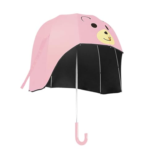 Stockschirm, Kinderschirm mit langem Griff, Kinderschirm, süßer, starker Sonnen- und Regenschirm, gerader Schirm für den täglichen Gebrauch, ROSA von Oshhni