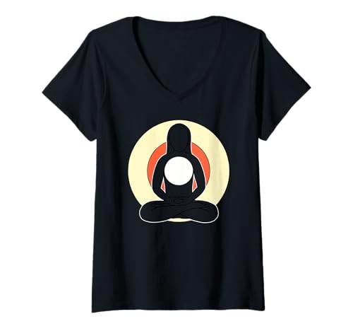 Damen Yogi Morning Bake T-Shirt mit V-Ausschnitt Damen Yogi Morning Bake T-Shirt mit V-Ausschnitt von Osho Tesshin