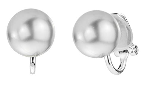 Osira Ohrclip Rhodiniert Perle 10mm hellgrau 118003/L von Traveller