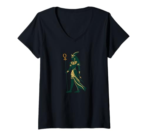 Damen Osiris Ägyptischer Gott | Ägypten Mythologie alt T-Shirt mit V-Ausschnitt von Osiris Egyptian Mythology ancient Apparel