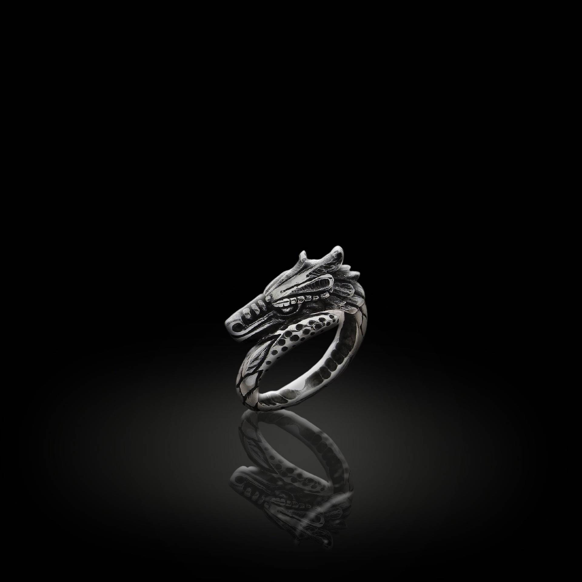 Drachen Ring Sterling Silber, 3D Handgemachter Männer Ring, Schlange Einzigartige Tier Osiris Schmuck Für Männer, Geschenk Freund von OsirisJewelry