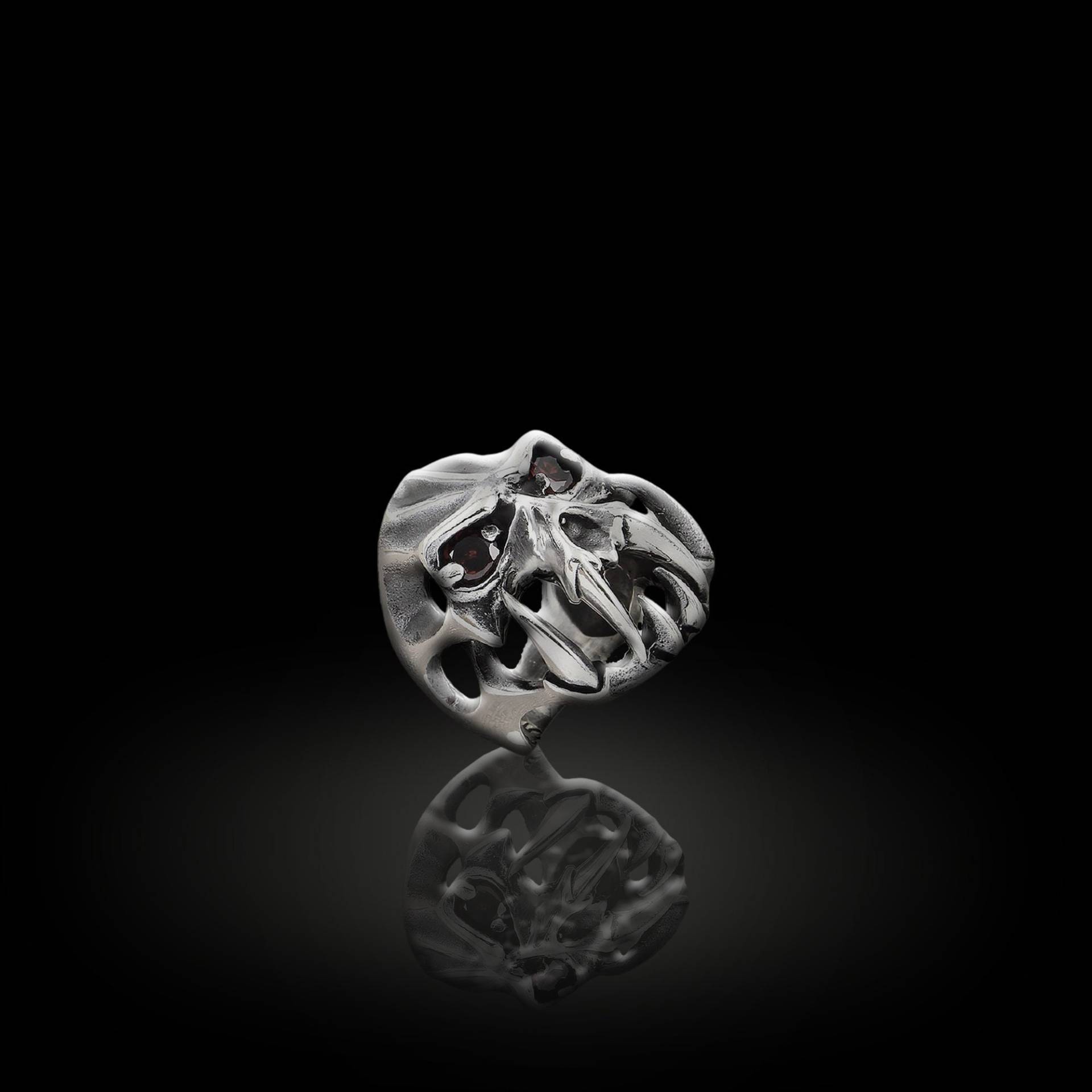 Gothic Totenkopf Ring Sterling Silber, Schwerer Ring, 925K Silber Mit Totenkopf, Biker Für Männer, Geschenk Ihn von OsirisJewelry