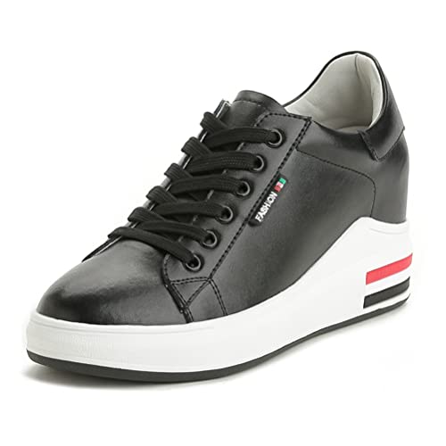 Ositree Damen Hohe Sneakers Versteckte Ferse Keilabsatz Sportschuhe Bequemes Gehen Atmungsaktive Wedge Athletic Freizeitschuhe Stilvolle High Gym Höhe Zunehmende Mode Plateau Turnschuhe von Ositree