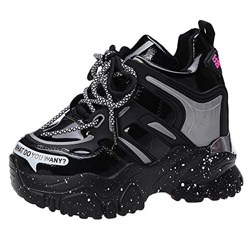 Ositree Plateau Sneaker Damen Chunky Sneakers Freizeitschuhe Stilvolle Dicke Boden Sport Schnüren Athletik Frühling Herbst Mode Bequem Cross Gym Turnschuhe von Ositree