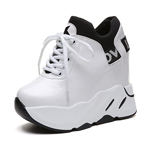 Ositree Plateau Sneaker Damen Keilabsatz Versteckte Ferse Athletic Hohe Walking Sports Bequeme Casual High Sportschuhe Stilvolle Gym Turnschuhe Mode Höhe Zunehmende Chunky Wedges Freizeitschuhe von Ositree