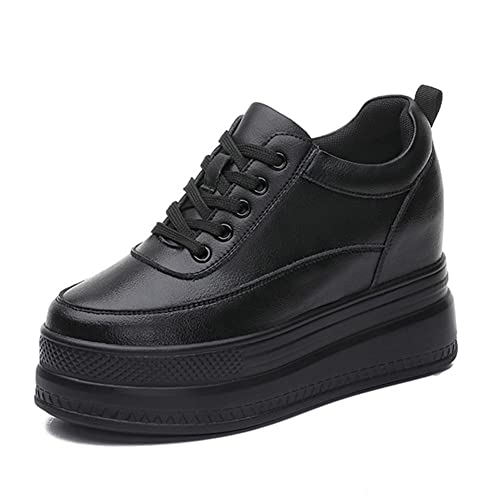 Ositree Sneaker Plateau Damen Keilabsatz Turnschuhe Schnüren Sie Lässige Stilvolle Chunky Freizeitschuhe Atmungsaktive Komfortable Gym Versteckte Ferse Wedges Sportschuhe von Ositree