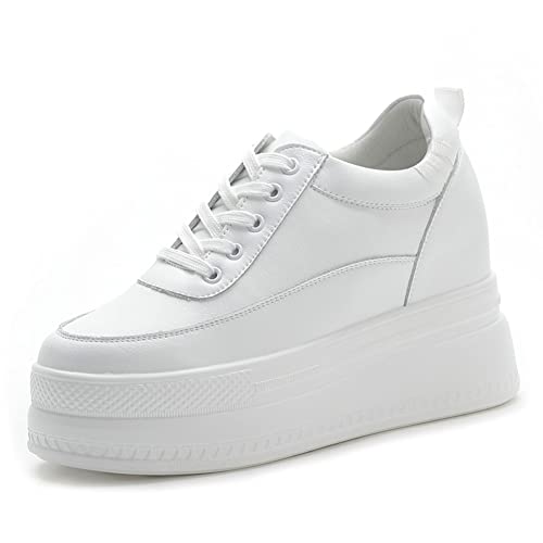 Ositree Sneaker Plateau Damen Keilabsatz Turnschuhe Schnüren Sie Lässige Stilvolle Chunky Freizeitschuhe Atmungsaktive Komfortable Gym Versteckte Ferse Wedges Sportschuhe von Ositree