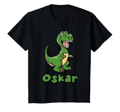Kinder Dino Dinosaurier Name Oskar Boys T-Shirt von Oskar Dino Name