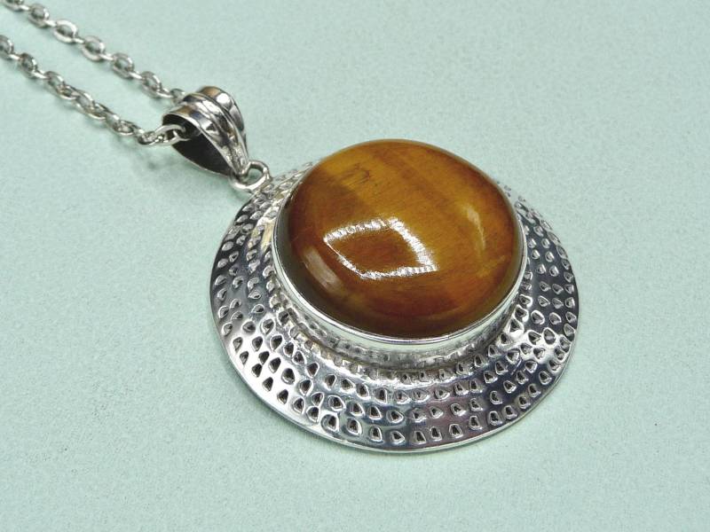 Finnland. Anhänger Aus Silber Und Stein. Vintage von OsmanieJewelry