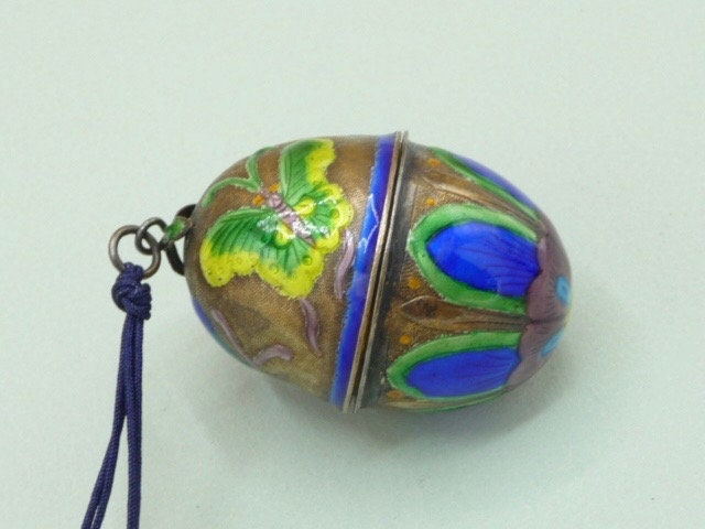 China. Handbemalte Halskette. Vintage von OsmanieJewelry