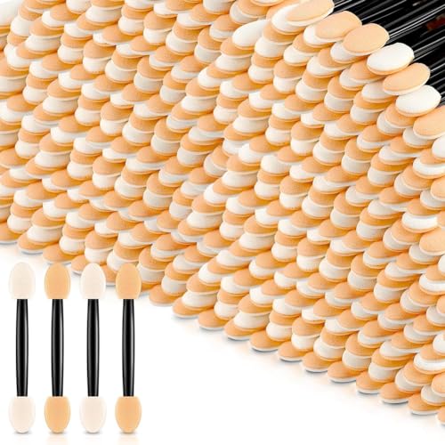 Osmond 500 Stück Lidschatten-Applikatoren Einweg--Make-up-Applikatoren -Make-up-Pinsel Lidschatten doppelseitige Applikatoren von Osmond