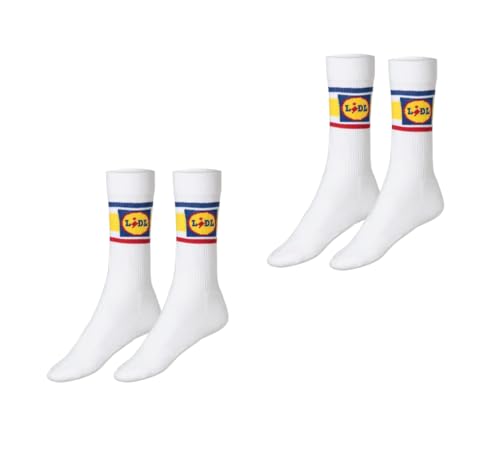 Lidl Fan Collection – 2 Paar Unisex-Socken | Retro-Logo Lidl | Baumwolle bequem und atmungsaktiv, Linien, 43-46 Lidl Fan Collection – 2 Paar Unisex-Socken | Retro-Logo Lidl | Baumwolle bequem und atmungsaktiv, Linien, 43-46 von OsoRetail