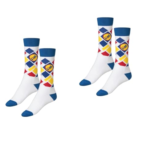 Lidl Fan Collection – 2 Paar Unisex-Socken | Retro-Logo Lidl | Baumwolle bequem und atmungsaktiv, Rhombus, 39-42 Lidl Fan Collection – 2 Paar Unisex-Socken | Retro-Logo Lidl | Baumwolle bequem und atmungsaktiv, Rhombus, 39-42 von OsoRetail