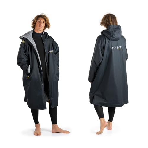 Osprey Unisex Su4041 Erwachsene Wickelmantel Surfen Schwimmen Sherpa Fleece Stoff Wasserdicht Winddicht mit Tragetasche, Schwarz, S von Osprey