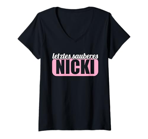 Damen DDR Ostdeutschland Osten letztes sauberes Nicki Ossi T-Shirt mit V-Ausschnitt von Ossi DDR Ostdeutschland Osten Ostalgie by HibL
