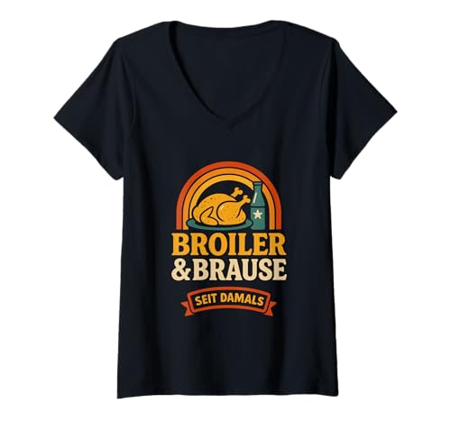 Damen Broiler Brause Seit Damals Lustig Ostalgie Ossi DDR Retro T-Shirt mit V-Ausschnitt Damen Broiler Brause Seit Damals Lustig Ostalgie Ossi DDR Retro T-Shirt mit V-Ausschnitt von Ossi Humor Spruch Motiv Nostalgisch Originell